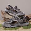Fashion Brown Size 48 Summer Men Sandals Genuine Leather Mens Casual Shoes Outdoor Sandals for Men Beach Shoes Roman Handmade Mesh