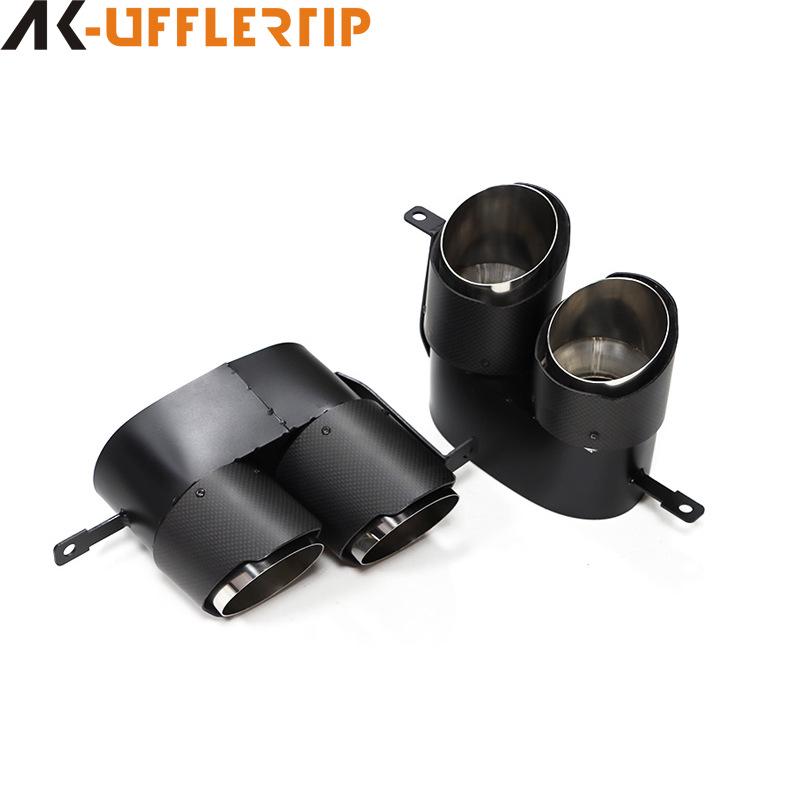 Compatible with BMW 3 Series (2020-2022) 320/325/330 G20/G28: Carbon Fiber Quad-Outlet Exhaust Tailpipe Modification.