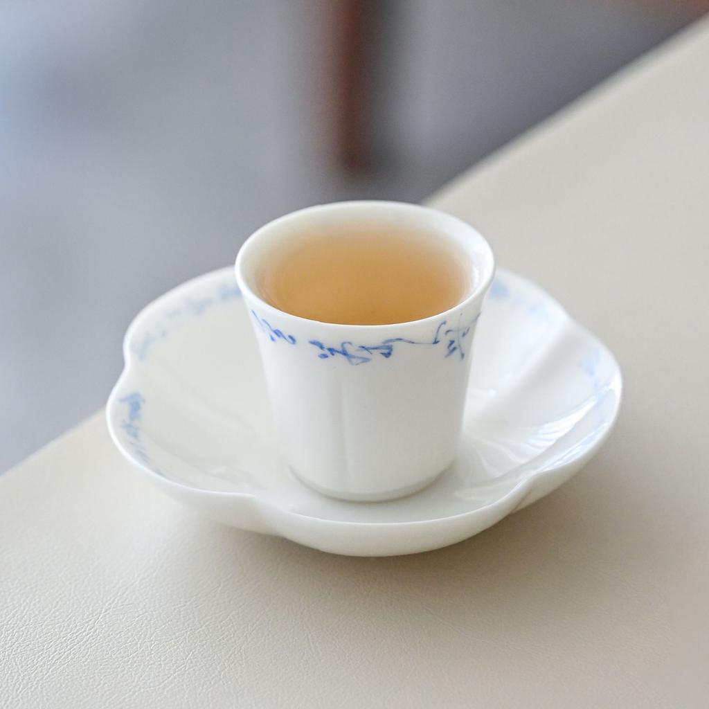 Simple Handwritten Calligraphy Smelling Tea Cup With Saucer Household Kung Fu Tea Set Tea Cup Chinese Tea Cup Ceramic Master Cup