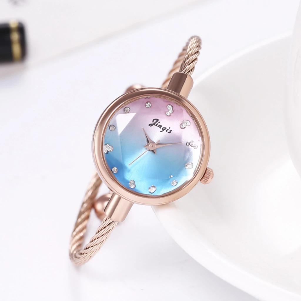 Trendy Women's Candy Color Alloy Quartz Bangle Watch
