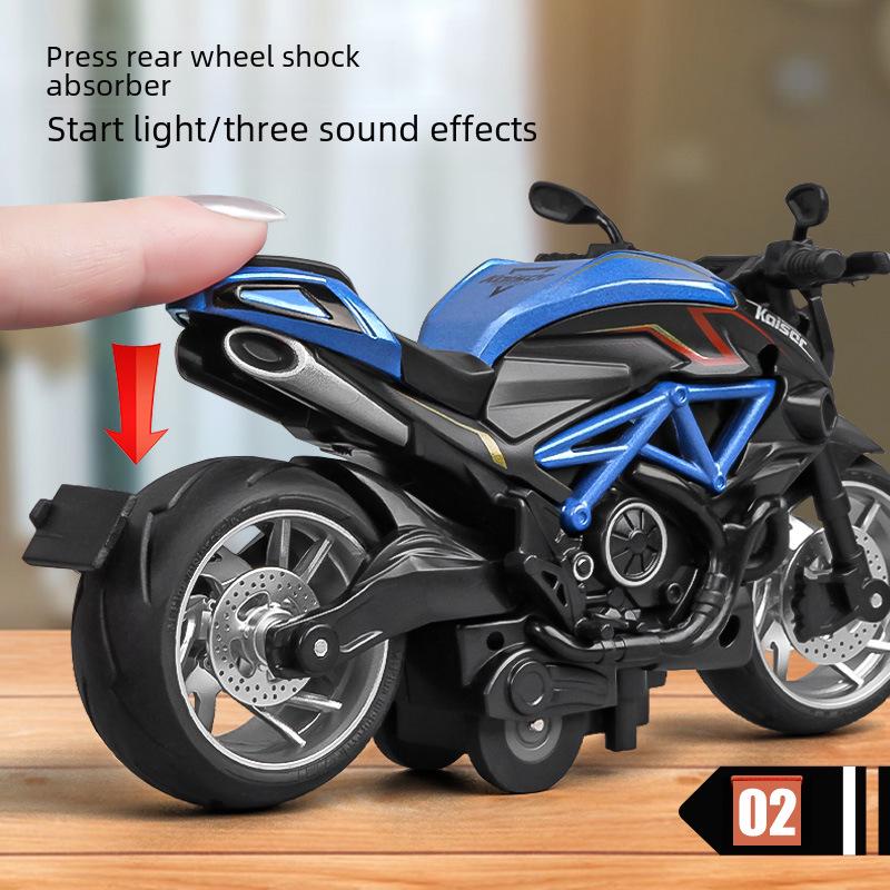 1:12 Handmade Police Motorcycle Model Toy - Pull Back Alloy Ornaments for Kids
