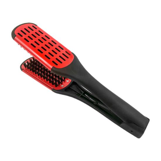 Straight Hair Comb Premium Bristles Anti-static Double Sided Ergonomic Handle Heat-Resistant Hairdressing Tool Hairdressing Straightener Comb Clamp