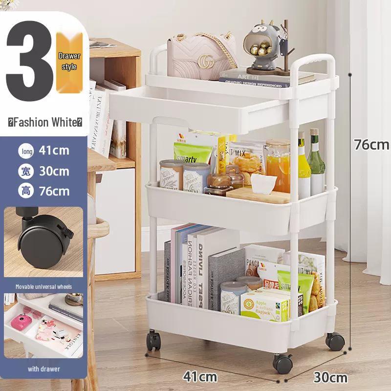 Compact Multi-Layer Rolling Storage Rack for Kitchen, Dorm, or Bathroom