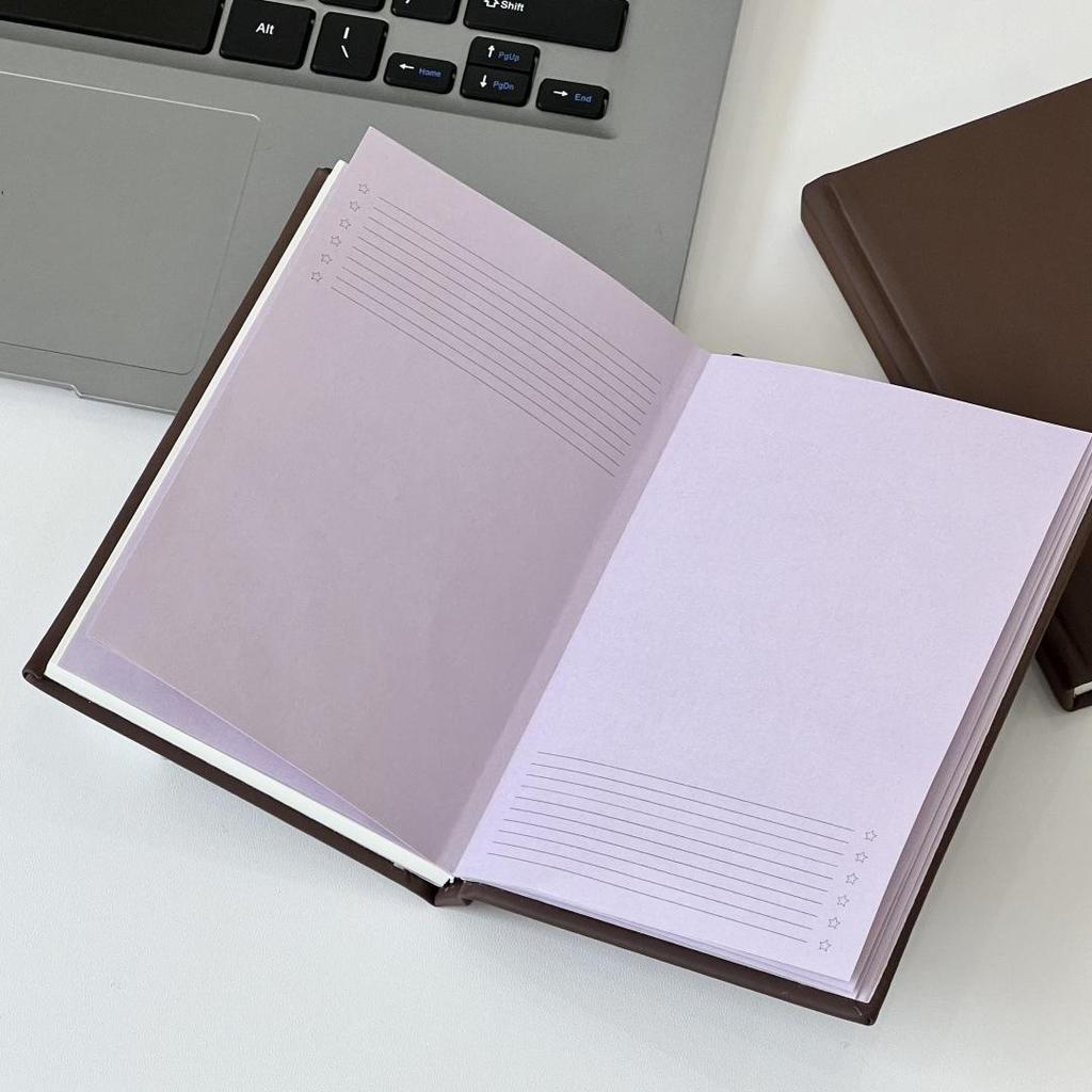 Strawberry Chocolate Hardcover Notebook with Light Purple Inner Pages - Elegant Daily Planner & Diary