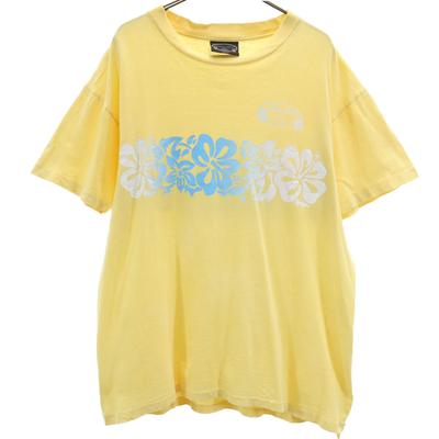LAHAINA CREWS Floral Short Sleeve T-shirt M Yellow Men's Used