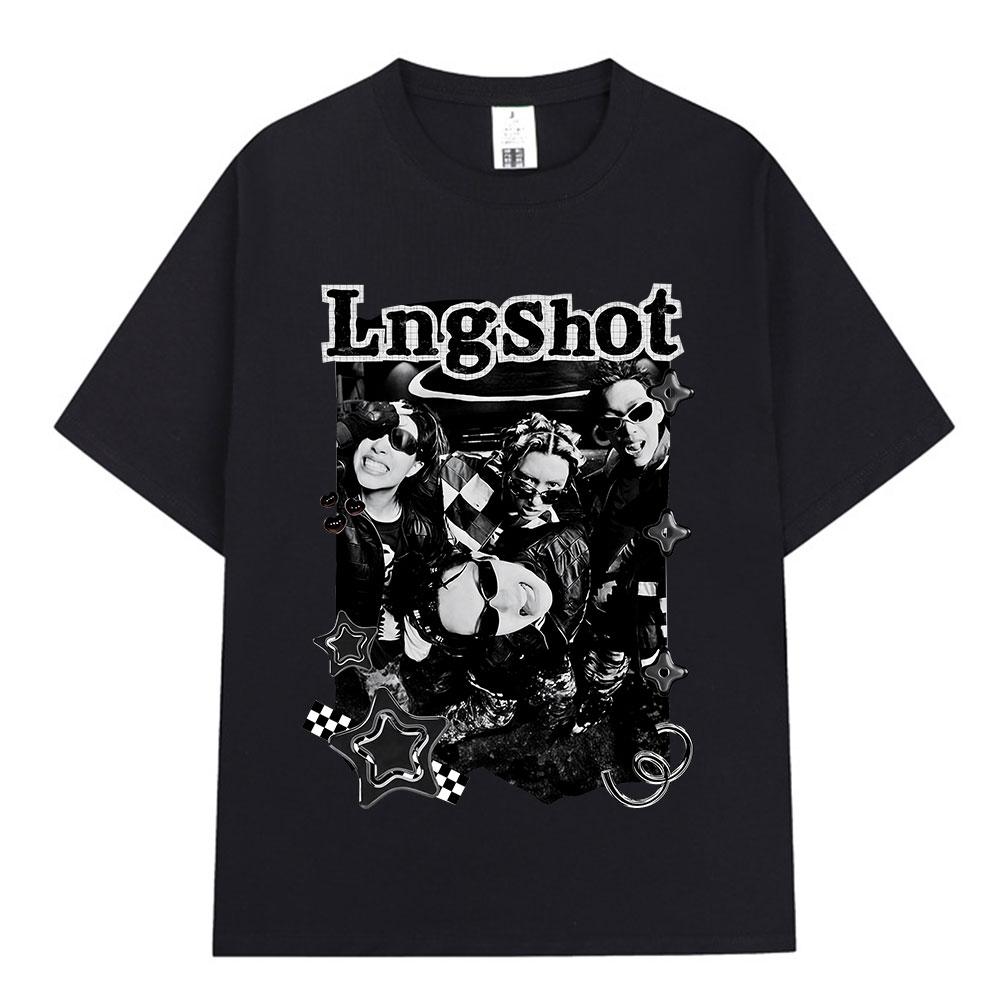 

Korean Kpop Hip Hop Group Lngshot T-shirt Men Women Clothing Fashion Oversized T-shirt Cotton Casual Short Sleeve Tops Unisex... 5XL різнокольоровий