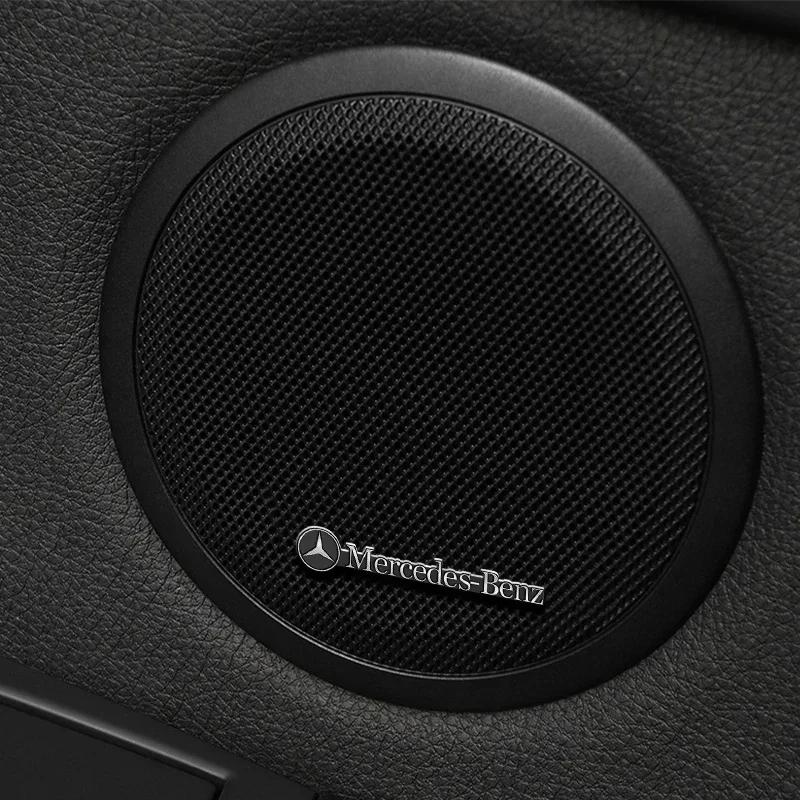 Styling auta 3D hliníkové samolepky na reproduktory Znak Emblém Nálepka Pro Mercedes Benz AMG W124 W202 W203 W204 W210 W211