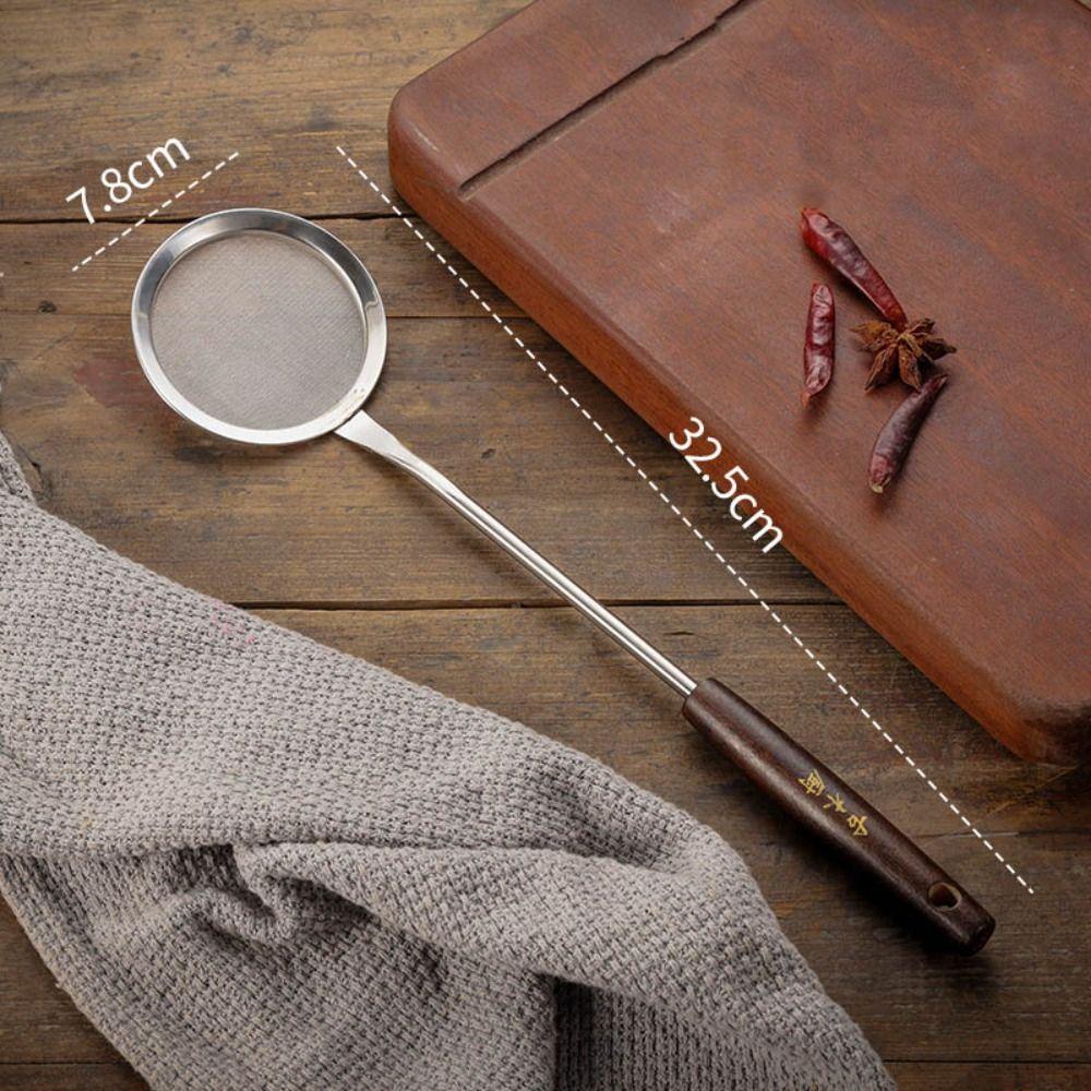 Soybean Milk Snack French Fries Flour Filter Screen Wood Handle Mesh Strainer  Kitchen Tools