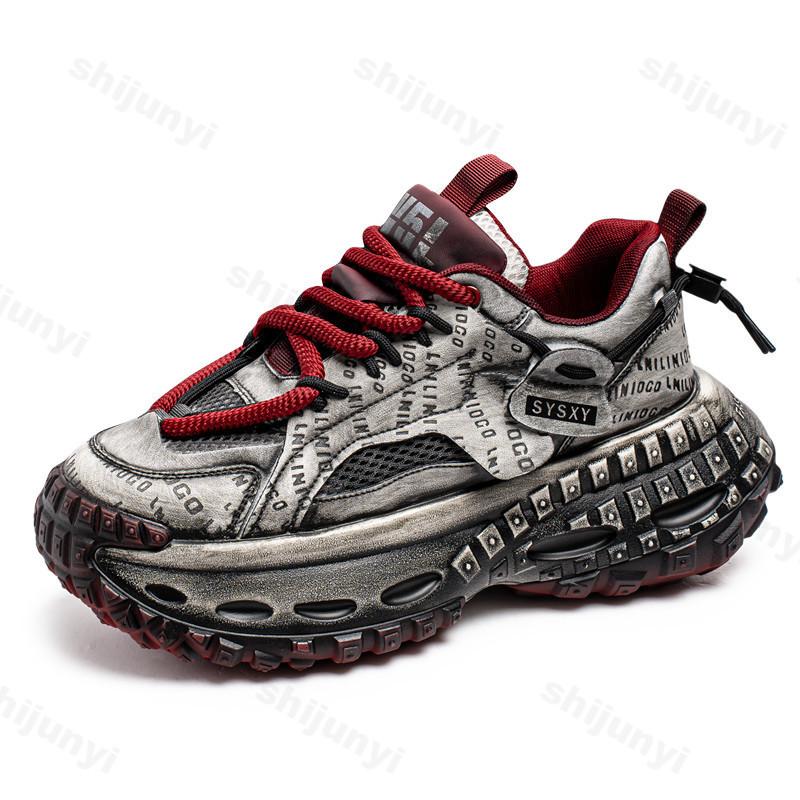 Fashion Men's Shoes 2025 Spring New Style Thick Sole Height Increasing Casual Mesh Breathable Fashion Trend Comfortable Chunky sneakers