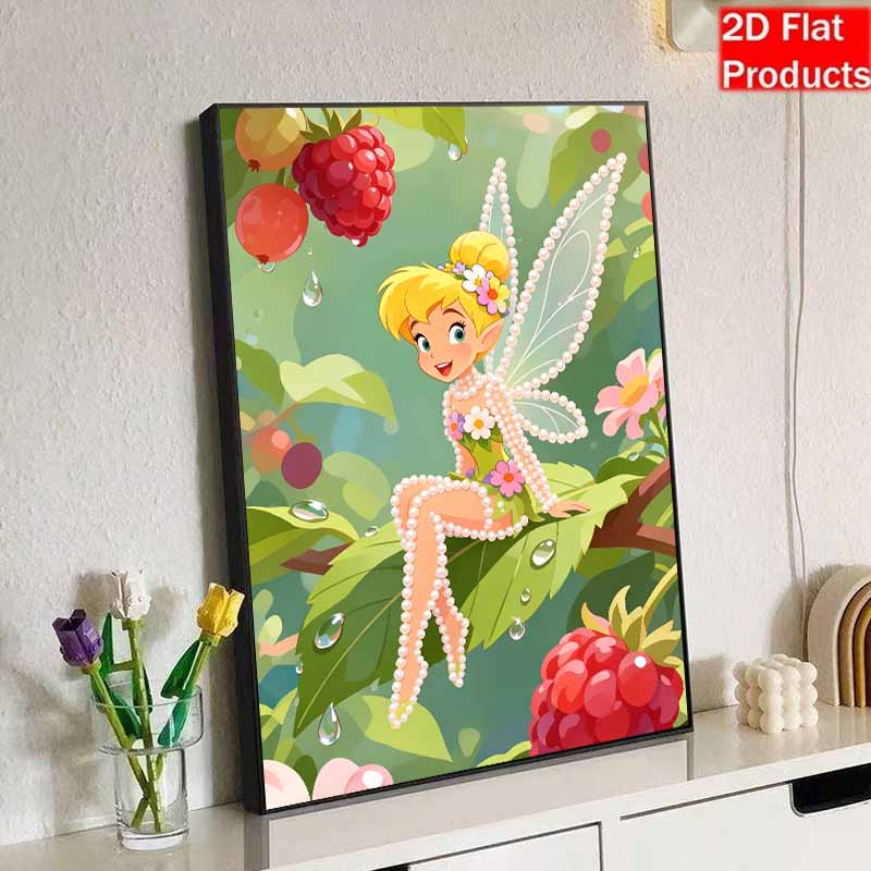 Disney Pearl Painting Jingle Bell Fairy Themed Creative Pearl Art Painting 5D DIY Pearl Embroidery Mosaic Cross Stitch Kit Home Decor