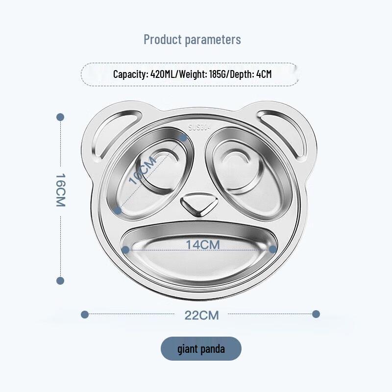 Maxcook Kids Stainless Steel Divided Meal Plate