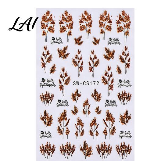 Fall Manicure Decorations Autumn Leaf Nail Art Stickers Waterproof Maple Leaves Sticker Decals Self-Adhesive Stickers for Women and Girls
