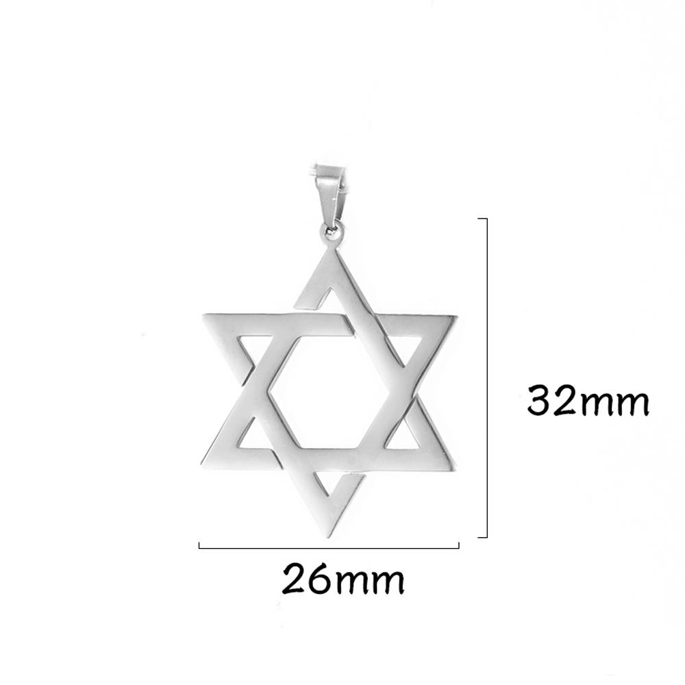 Dawapara Jewish Menorah David Star Stainless Steel Pendant for Necklace Hexagram Charm Jewelry Making Religious Hanukkah Gift