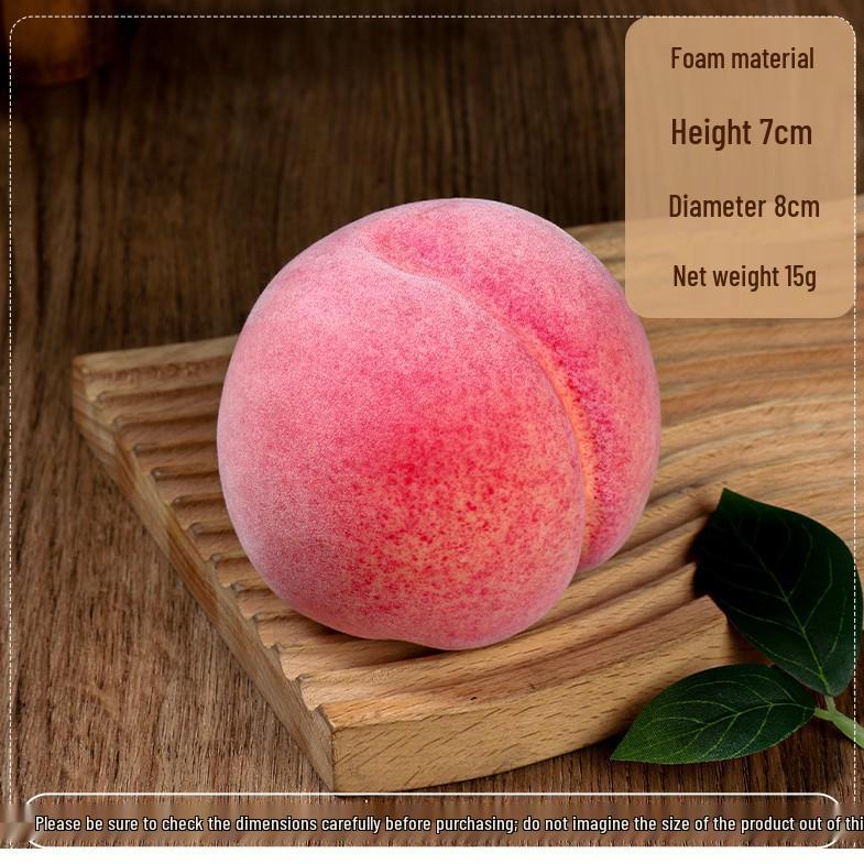 Seasonal Foam Fruit Ornaments: Large Flat Peach Simulation Model
