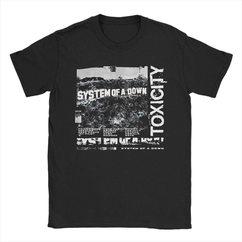 Herren SOAD System Of A Down Rock Musik Band T-Shirts 100% Baumwolle Top T-Shirts Sommer Kurzarm T-Shirt Rundhals T-Shirt Große Größe