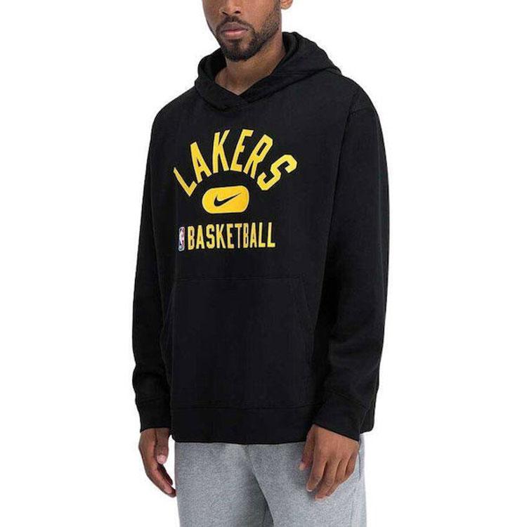 Nike Los Angeles Lakers Letter Print Hoodie Sweatshirt 2021-2022 Men Tops Black DB0904-010