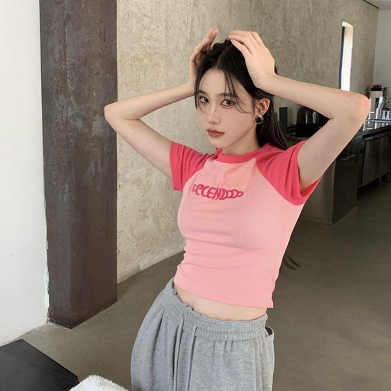 Retro American Slim Fit Summer Short Sleeve T-Shirt for Women
