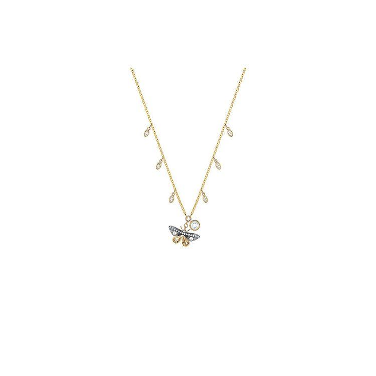 Swarovski Magnetic Colorful Design Mixed Layer Necklace Women necklace Gold 5416786 Box (Random Color)