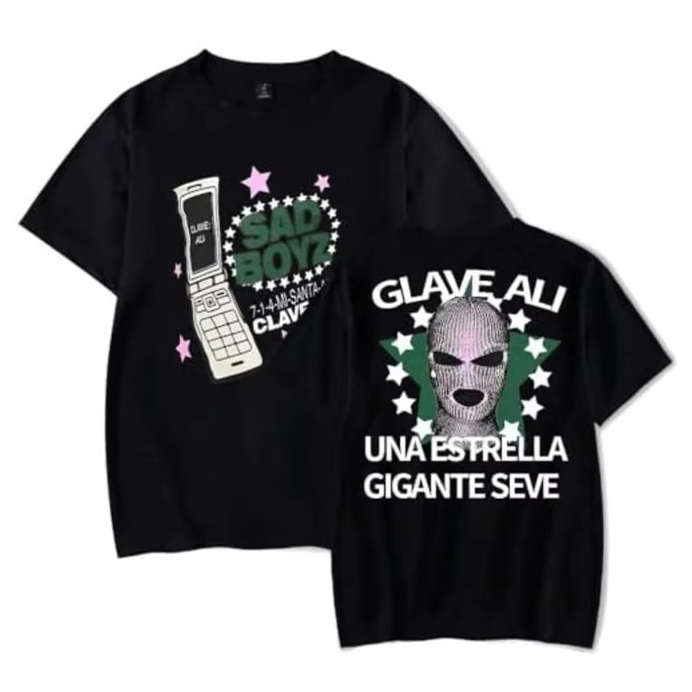 

2026 Junior H Clave Ali Tshirt for Sad Boyz Tour Merchandise Womens and Mens Summer Casual Fashion Tshirt L