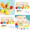 Wooden Multifunctional Arithmetic Clip Bead Learning Board Kid Puzzle Toy Set For Early Learning