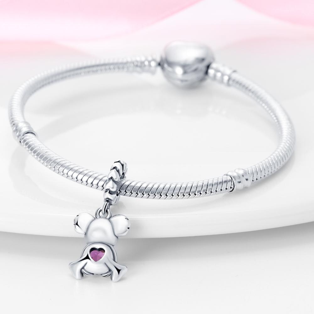 Charm Elegant Beautiful Plata Koala Bead Fits Genuine Bracelet Charm For Women Jewellery DoItYourself Crafting Gift
