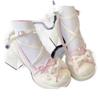 High Heels Lolita Thick Heel Thick Sole Waterproof Table Blue Japanese Soft Girl Sweet Cute Bow Shoes Women