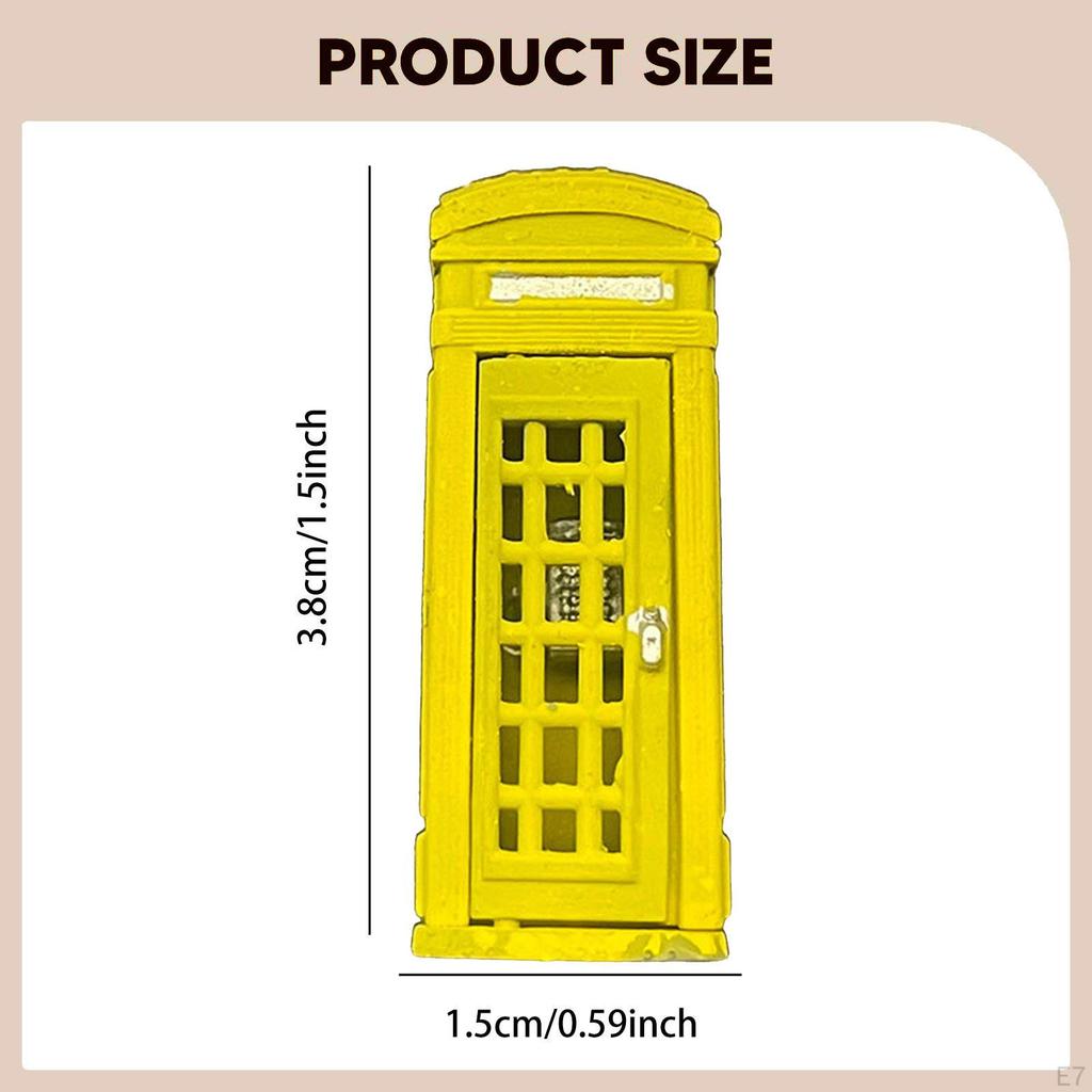 1/64 Miniature Phone Booth Telephone Collectibles Accessories DIY Projects Retro Railway