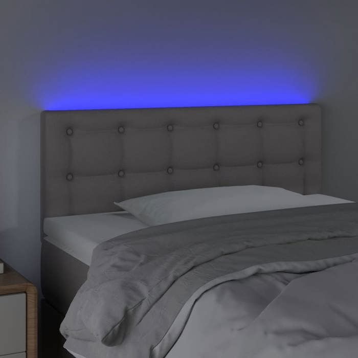 VidaXL Tête de Lit à LED Meuble de Chambre à Coucher Accessoire de Lit Simple Tête de Cadre de Lit Intérieur Gris 3121700