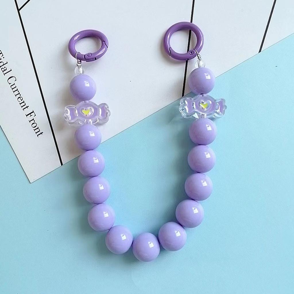 Colorful Beaded Flower Keychain, Kawaii Acrylic Flower Bag Charm with Clip