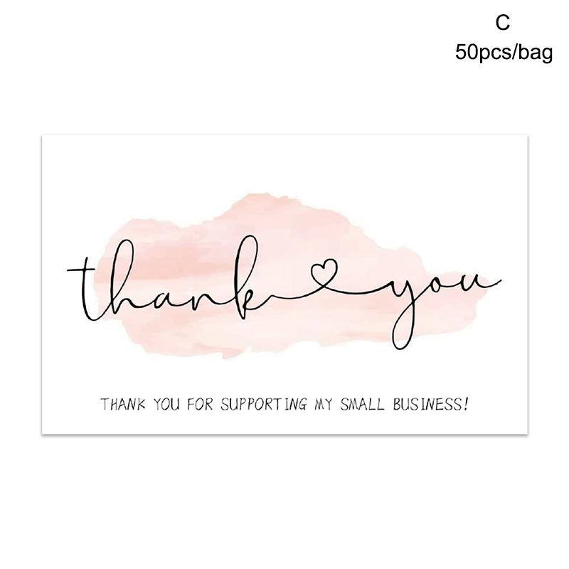 50/100/500ST Tack för din beställning Affärskort Shopping Köp Tack Hälsningskort Uppskattningskort För Små Företag