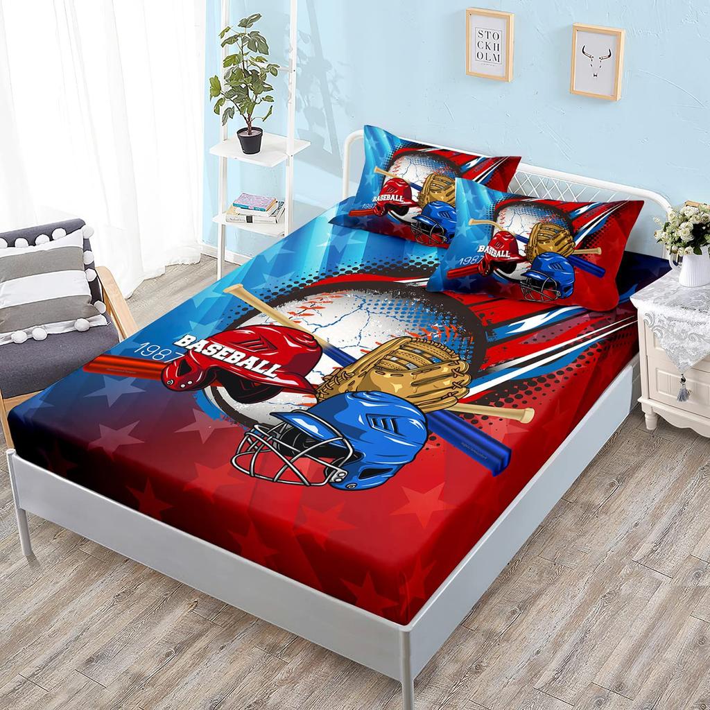 Color Star Theme Pattern Mattress Three-Piece Digital Printing Bedding Set Adult Children