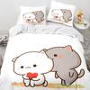 Set da letto gatto pesca cartone animato carino Ragazzi Ragazze Misura Singola Queen Copripiumino Federa Letto Bambini Adulti Moda Tessile per la casa