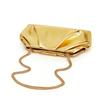 Elegant Golden Pleated PU Evening Clutch with Detachable Chain Strap Chic Women's Handbag for Dinner Parties and Formal Events Party Handbag Luxury