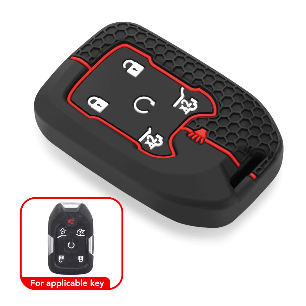 

Силиконовый чехол для автомобильного ключа, брелок для Chevrolet Suburban Silverado GMC Terrain Yukon Tahoe Sierra Smart Auto Accessories Key Ring белый