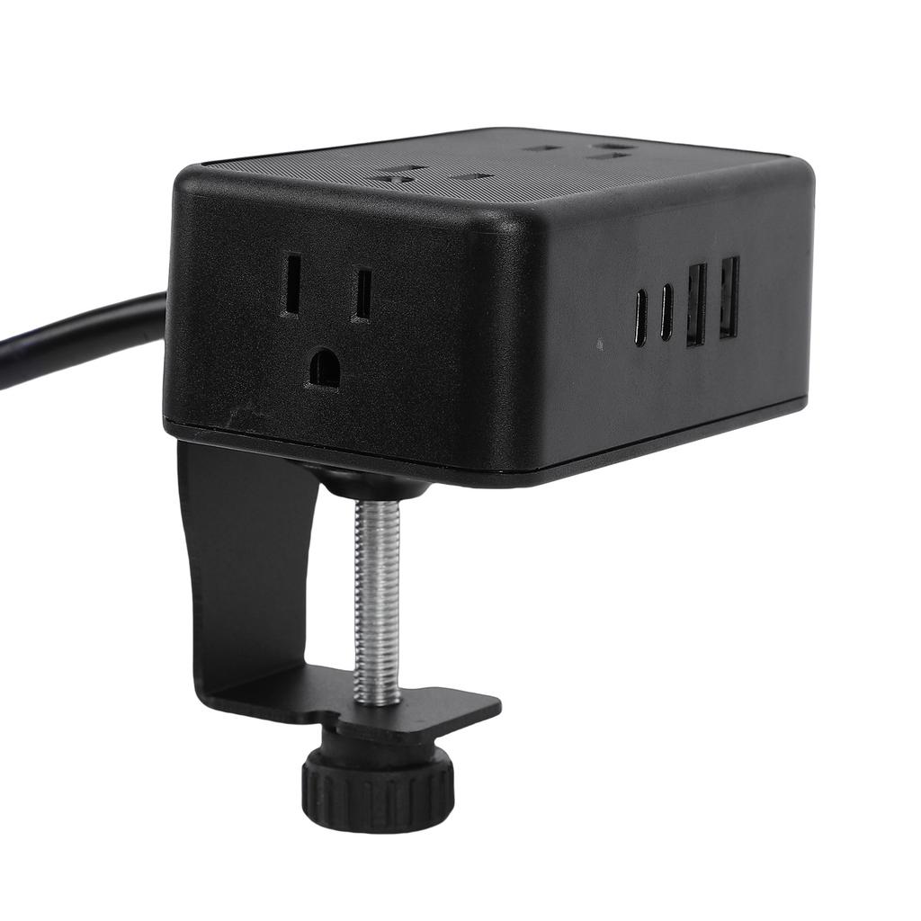 Desk Clamp Power Strip Desktop Mount Charging Station with 4 Outlets 4 USB Ports(2 USB C) 6.56ft for 3mm 45mm Thickness