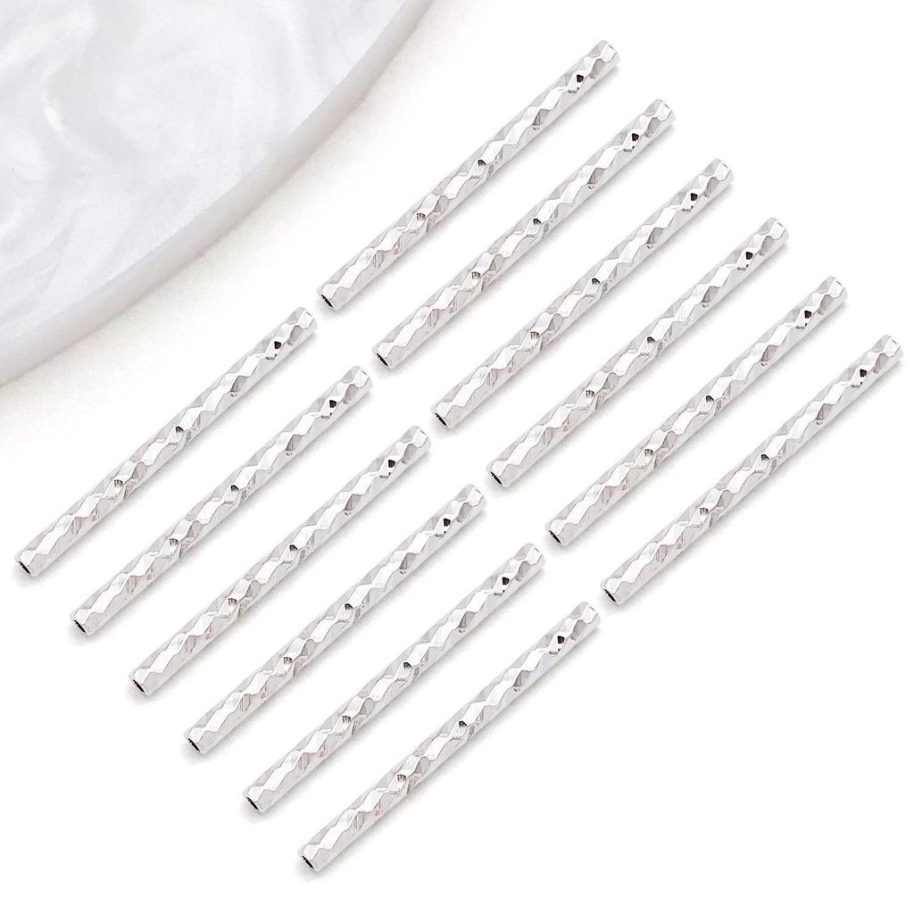 18K Gold-Plated Faceted Starry Tube Beads for DIY Jewelry Making