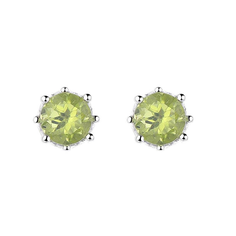 

Natural Peridot Earrings Women S Sterling Silver Simple Atmospheric Crown Earrings Temperament Men S Personality Earrings