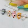 DW08 20pcs 15x28mm Clumsily Endearing Personality Cartoon Cute Cat Design 3D Resin Animal Pendants DIY Bracelet Handmade Jewelry