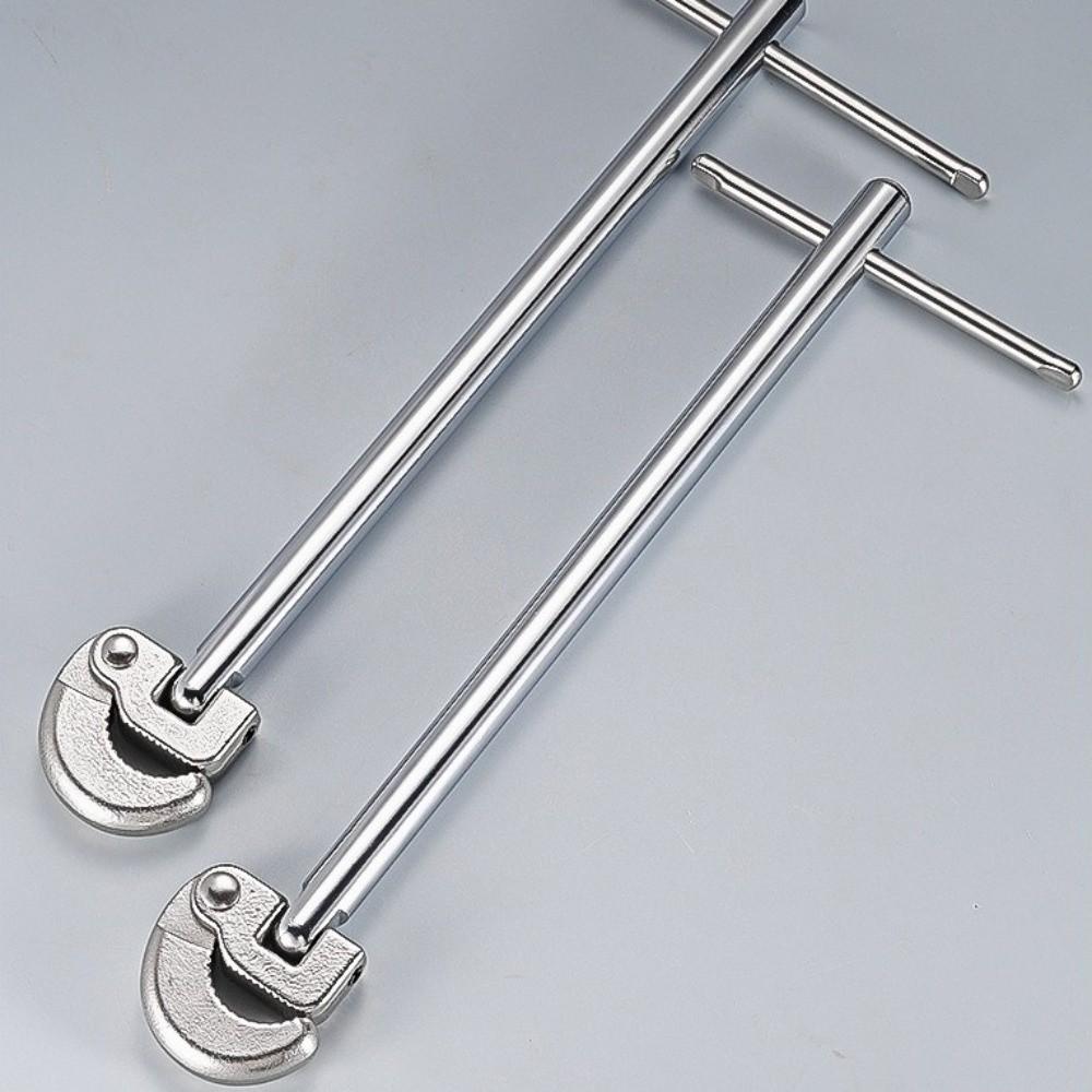 Useful Adjustable Head Basin Wrench Carbon Steel Multi-Functional Sink Wrench Plumbing Tool Drain Installation