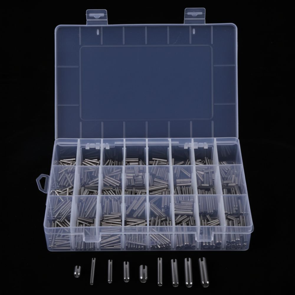 280pcs Stainless Steel Slotted Spring Pin Metric M1.5-M8 Spring Tension Pin Split with Box Expansion Dowel Pin