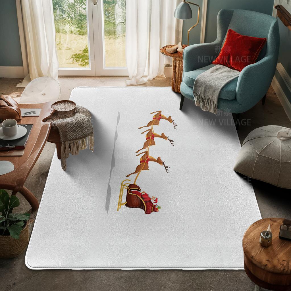 House Entrance Carpet Home Door Mat Living Room Bath Foot Bathroom Non-slip Water Absorption Rugs Bath Merry Christmas Winter