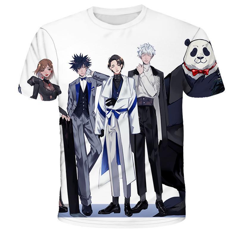 Summer Anime T-shirt 3D Digital Printing Anime Character Men's Short Sleeved T-shirt