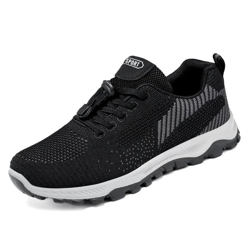 Women's Soft Bottom Running Shoes Breathable Sports Shoes Couple's Walking Shoes Spring Autumn Season round Toe Mesh Shoes