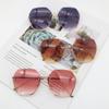 Polygonal Trimmed Sunglasses Women'S, Irregular Rimless Sunglasses Glasses