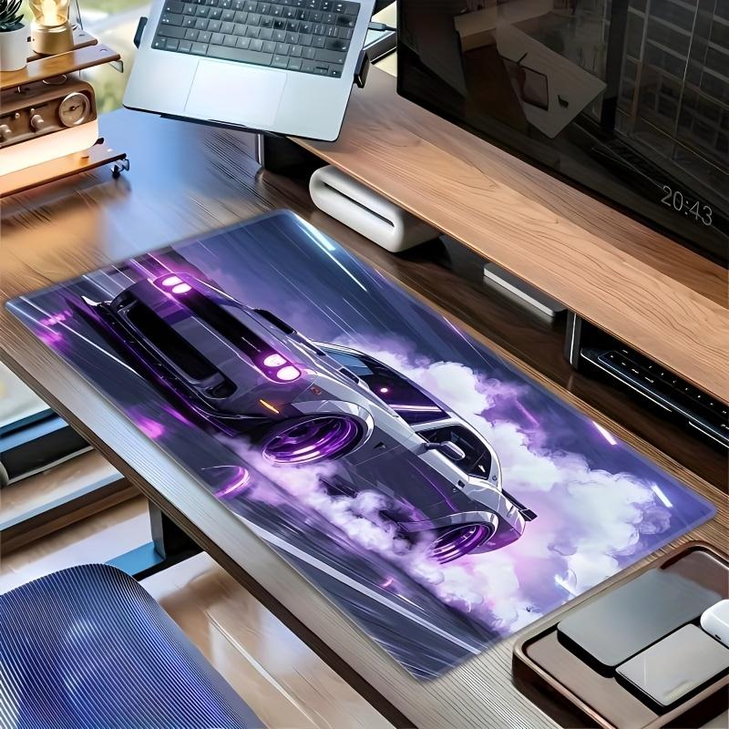 Sports Car Neon Lighting Effects Techstyle Mouse Pad Large Durable Gaming Mouse Pad Nonslip Rubber Base