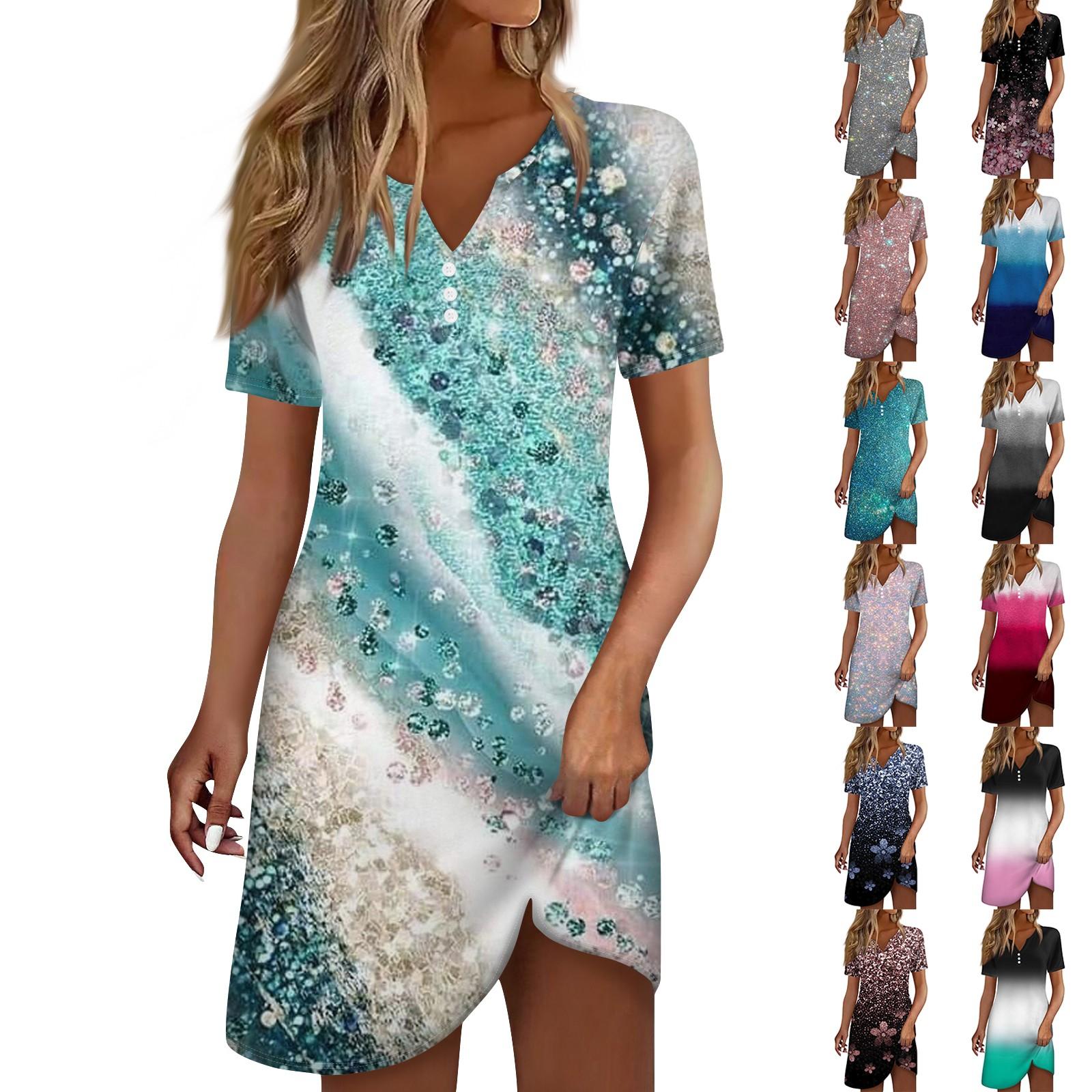 

Женская мода повседневное платье с принтом и лацканами с коротким рукавом и ремнями