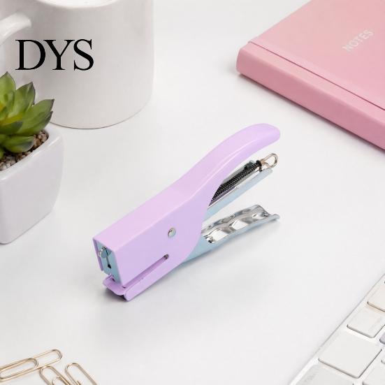 Office Workspace Accessories Mini Handheld Stapler, with Ergonomic Curved Design, Macaron Stapler for Paper Colored Compact Metal Daily Document