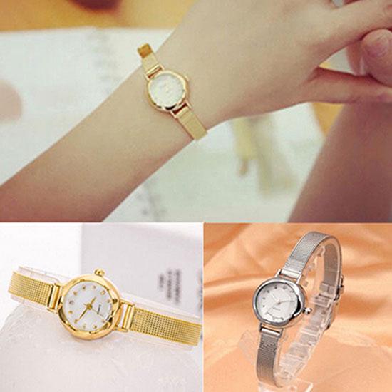 Nouveau hiver Quartz alliage mince femmes fille maille bande Bracelet robe montre-Bracelet cadeau