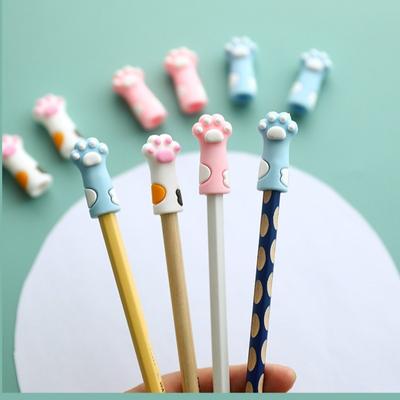 New Silica Gel Cat Claw Pencil Cap Student Supplies Soft Pen Cap Cute Pencil Extender