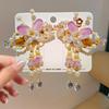 Mid-Autumn Hanfu Fairy Hair Clip - Women's & Children's Ancient Style Floral Tassel, Sweet Accessory for Girls